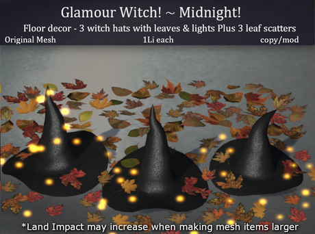 Second Life Marketplace - LOVE - GLAMOUR WITCH FLOOR DECOR - MIDNIGHT